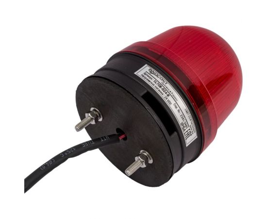 Светосигнальный маячок INNOCONT d=70мм, L=85мм, светодиод, вращение, зуммер, цвет: красный, 24VDC IP54, кабель 0.5м SL70B-024-R – изображение 4