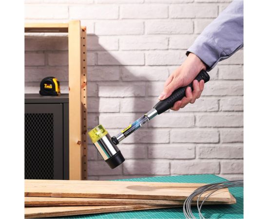 Рихтовочный молоток DELI DL5340 длина 315 мм, боек резина+пластик, стальная рукоять 104491 – изображение 6