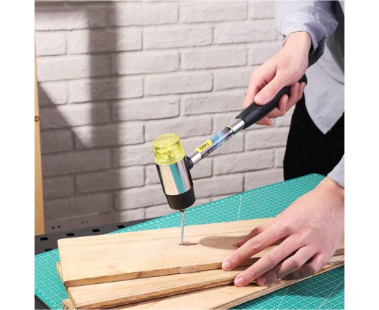 Рихтовочный молоток DELI DL5340 длина 315 мм, боек резина+пластик, стальная рукоять 104491 – изображение 5