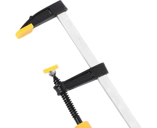 Столярная F-образная струбцина DELI dl110525 250x50 мм, максимальное усилие зажима 1000 Н, резьба 9,5 мм, штанга 3,5 мм 112037 – изображение 4