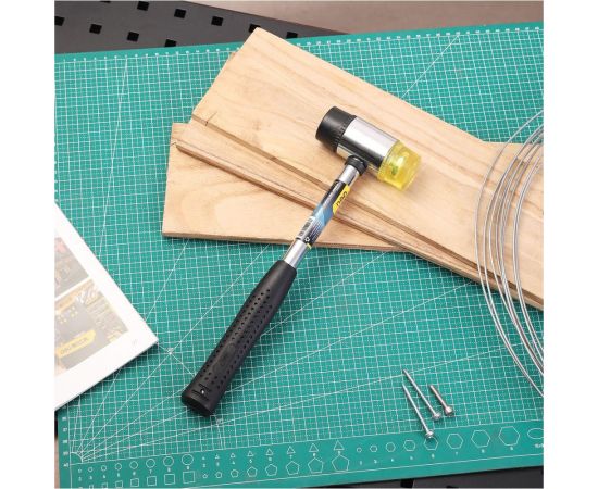 Рихтовочный молоток DELI DL5340 длина 315 мм, боек резина+пластик, стальная рукоять 104491 – изображение 3