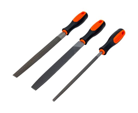 Набор напильников ЕРМАК 200мм 3шт двухкомпонентная ручка 645-209 