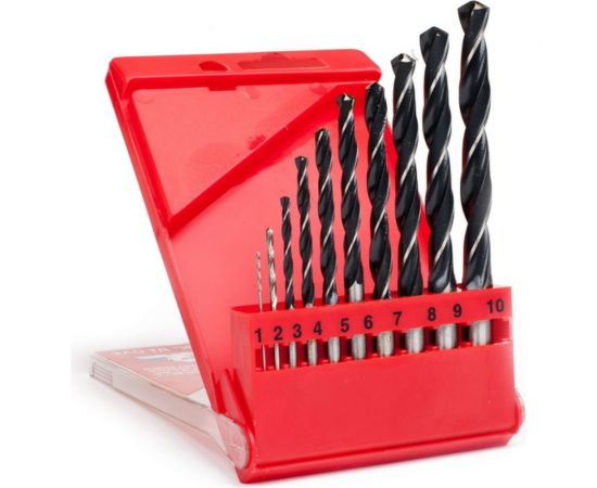 Набор сверл по металлу 1-10 мм, 10 шт. Туламаш 72661 