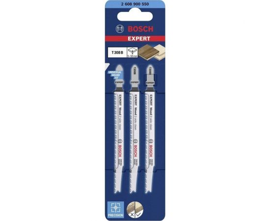 Пилки Expert Т308В, HCS, 3 шт для лобзика Bosch 2608900550 