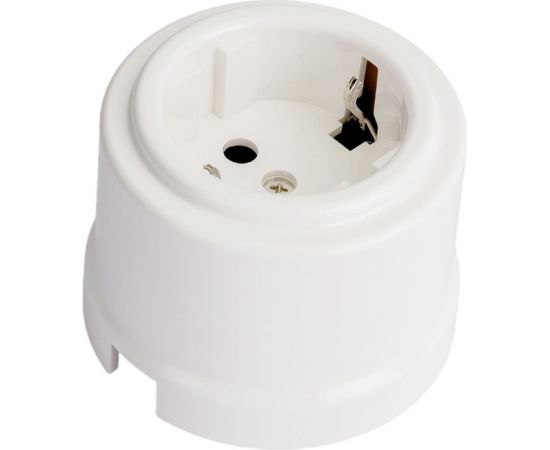 Розетка BIRONI Пластик Белый с заземлением B1-101-21 