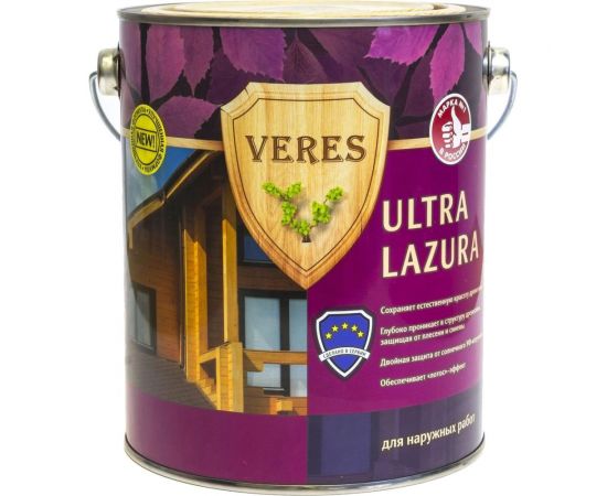 Пропитка Veres Ultra Lazura №12 белый 2.7 л 1/4 42045 