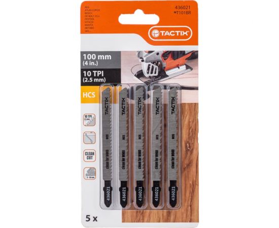 Пилка по дереву Т101ВR, 5 шт для электролобзика TACTIX 436021 