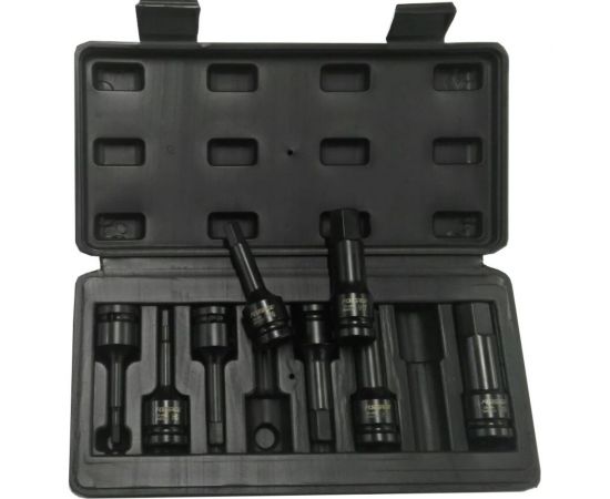 Набор головок-бит HEX ударных в кейсе (8 шт; 1/2"") Forsage F-4087MPB 