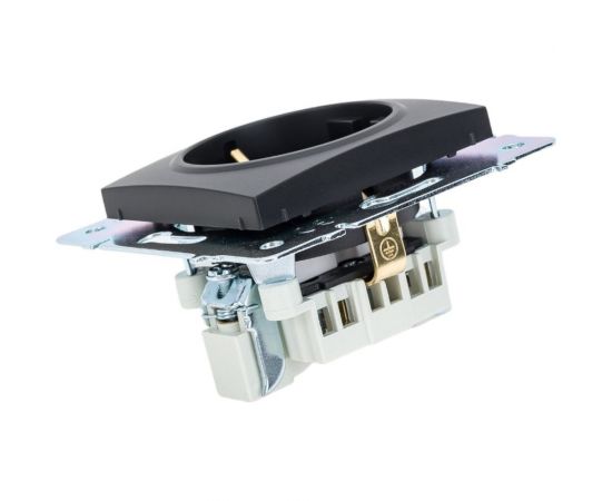 Розетка с защитой от детей Lezard, KARINA, ПБТ, чёрный бархат, 707-4288-124B – изображение 5