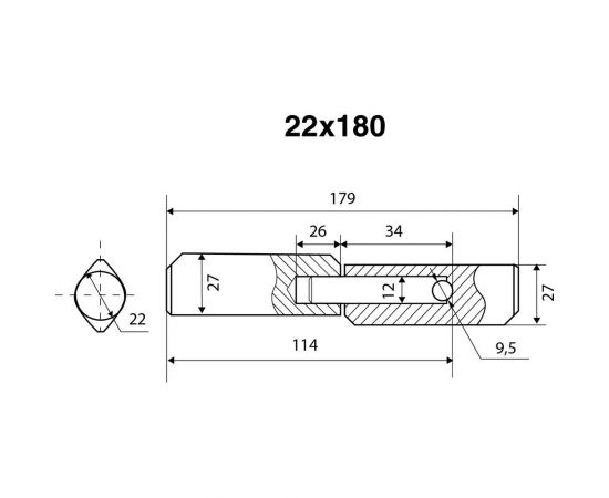 Шарнир-петля под сварку БУЛАТ (22х180 мм; каплевидная с запрессованным шариком) 14091 – изображение 2