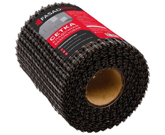 Базальтовая кладочная сетка FasadPro 25x25 мм, 0.36x50 м, 30/30 кН/м, Л УТ0007923 – изображение 3
