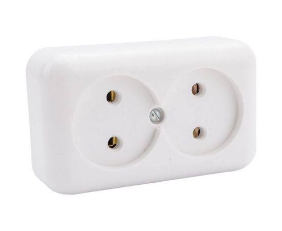 Розетка ООО Ливны-Электро РА 10-009 2-х местная, белая РА 1936 – изображение 4