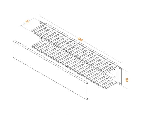 Кабельный организатор Hyperline CM-2U-PL-COV пластиковый с крышкой, 19"", 2U 16487 – изображение 2