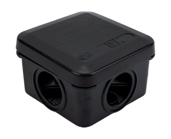 Распаячная коробка IEK км41236 70x70x40мм ip44 4 вв. черная UKO21-070-070-040-K02-44 – изображение 5