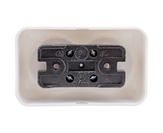 Розетка ООО Ливны-Электро РА 10-009 2-х местная, белая РА 1936 – изображение 2