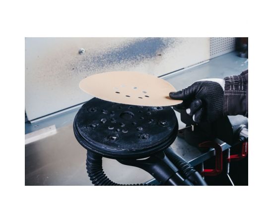 Диск шлифовальный на бумажной основе 8+1 отверстий, 225 мм, Р180, 5 шт Abraforce АМ98111 – изображение 3