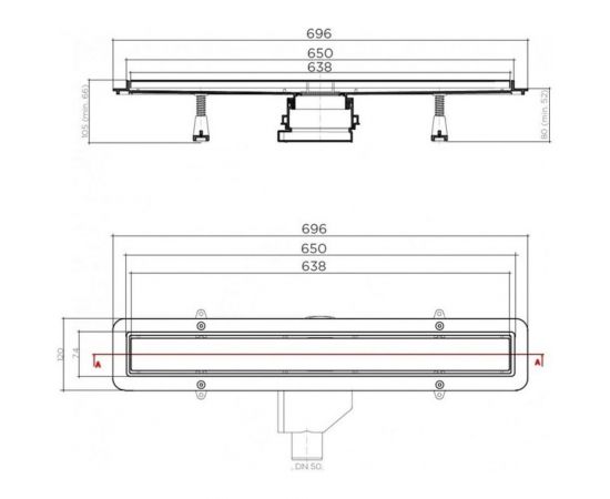 Душевой лоток Pestan Betto Line 650 блистер 00064709 – изображение 3