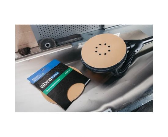 Диск шлифовальный на бумажной основе 8+1 отверстий, 225 мм, Р180, 5 шт Abraforce АМ98111 – изображение 2