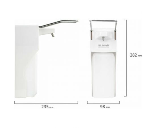 Дозатор для жидкого мыла PROFESSIONAL наливной, 1 л, локтевой привод, ABS-пластик X-2265 607325 – изображение 2