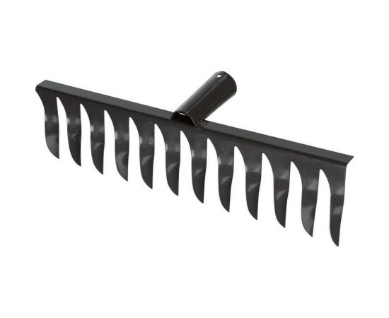 Прямые грабли с витыми зубьями Комус металл, 34 см, без черенка 160534 
