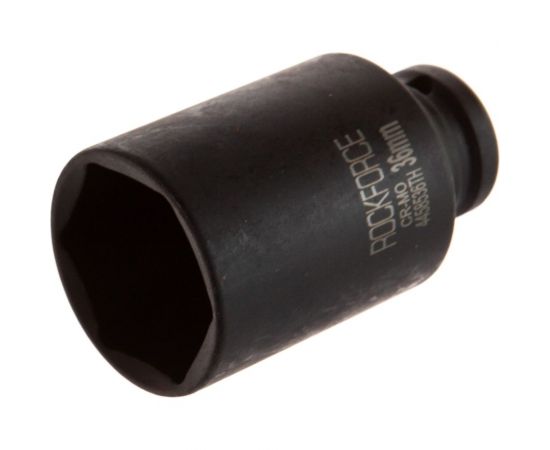 Головка торцевая 6-гранная ударная тонкостенная 36 мм, 1/2"", удлиненная L=78 мм ROCKFORCE RF-4458536TH 