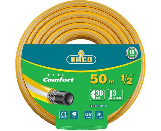 Поливочный армированный 3-х слойный шланг Raco COMFORT 1/2"x50м 40303-1/2-50_z01 