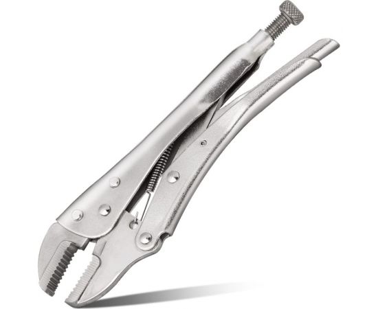 Зажимные клещи DELI dl109010 с прямыми губками, 220мм, рабочий ход 65мм, регулировочный винт 110710 