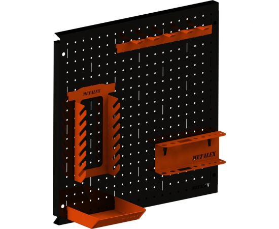 Металлическая перфопанель ООО Металекс Metalex 400x400 мм, черная, с комплектом аксессуаров PRCHA4040 