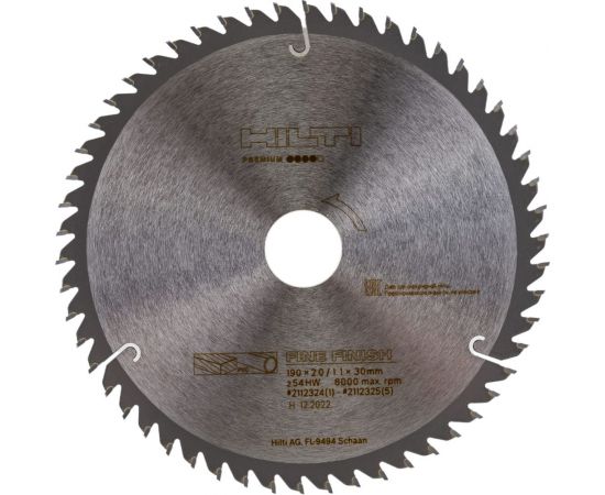 Диск SCB WS CC (190x30 мм; Z54) для циркулярной пилы Hilti 2112324 