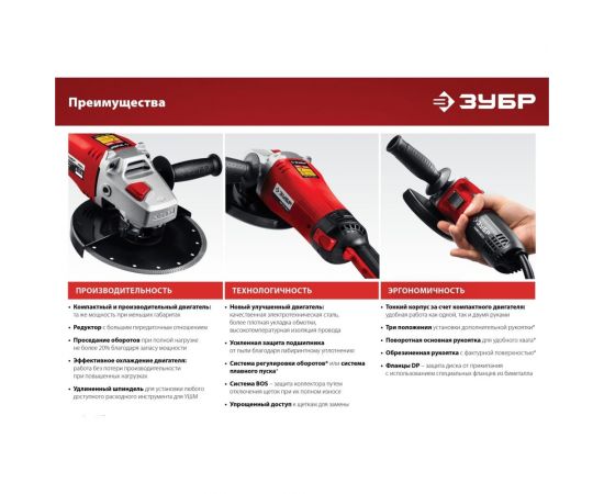 Угловая шлифовальная машина ЗУБР 125 мм, 800 Вт УШМ-125-805 – изображение 3