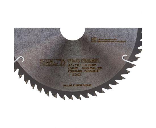 Диск SCB WS CC (190x30 мм; Z54) для циркулярной пилы Hilti 2112324 – изображение 4
