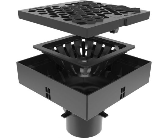 Ливнеприемник Gidrolica 250x250x200 мм с решеткой соты, класс а15 6012 – изображение 3