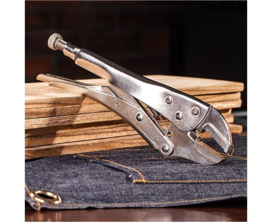 Зажимные клещи DELI dl109010 с прямыми губками, 220мм, рабочий ход 65мм, регулировочный винт 110710 – изображение 5