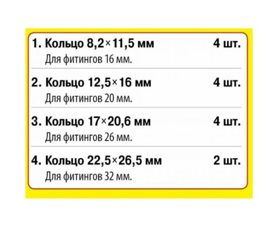 Набор прокладок Сантехкреп Сантехник №8 (кольца для фитингов металлопластиковых труб) 2.7.8. – изображение 3