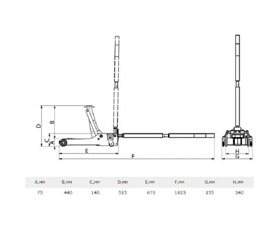Гидравлический подкатной низкопрофильный домкрат Станкоимпорт 3 т HM5601 – изображение 2