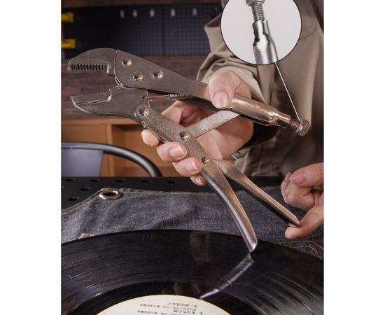 Зажимные клещи DELI dl109010 с прямыми губками, 220мм, рабочий ход 65мм, регулировочный винт 110710 – изображение 2