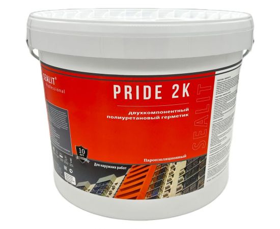Двухкомпонентный полиуретановый герметик для межпанельных швов Sealit Pride белый 12,5 кг 2103 