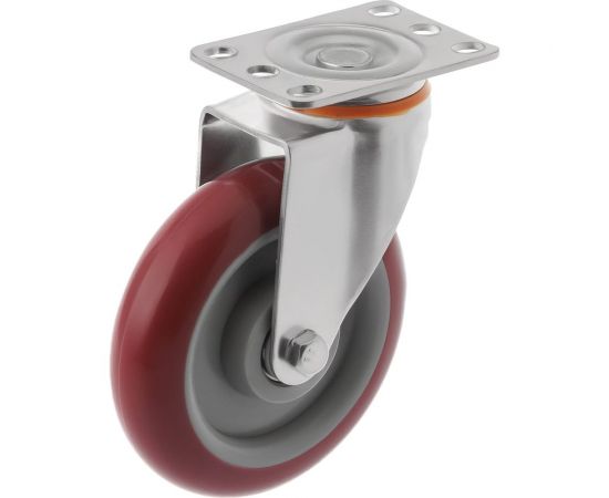 Колесо аппаратное полиуретановое поворотное с площадкой 310125S (125 мм; 150 кг) А5 1005792 