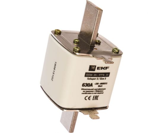 Плавкая вставка EKF ППН-39 630/630А габарит 3 /fus-39/630/ 7106478 fus-39/630 