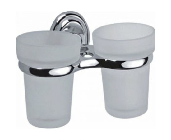 Держатель для зубных щеток и пасты HAIBA с двумя стаканами, хромированный HB1508 