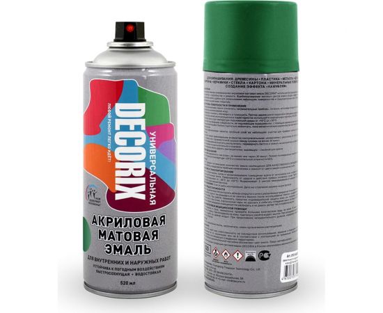Аэрозольная акриловая эмаль Decorix (универсальная; зеленый; матовый; 520 мл) 0101-35 DX 