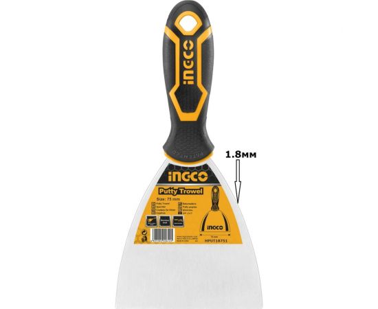 Шпатель INGCO жесткий, 75x1,8 мм HPUT18751 – изображение 2
