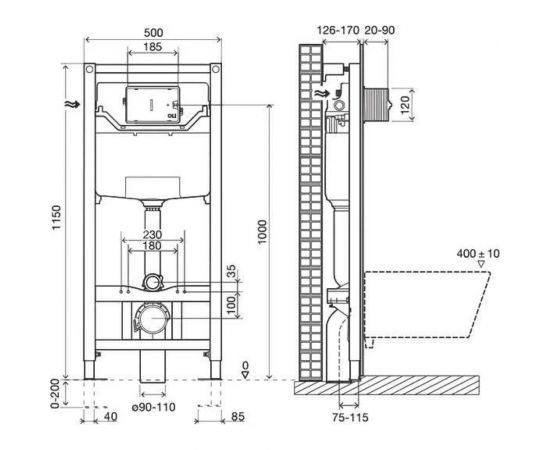 Инсталляция OLI 120 ECO Sanitarblock mechanic 879236 – изображение 3