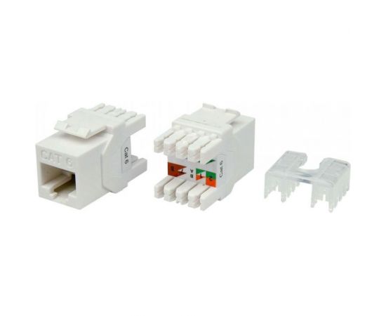 Вставка Hyperline KJ8-8P8C-C6-180-WH Keystone Jack RJ-45 8P8C, категория 6, тип 180 градусов 426189 – изображение 2