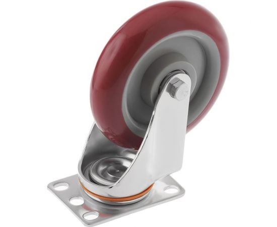 Колесо аппаратное полиуретановое поворотное с площадкой 310125S (125 мм; 150 кг) А5 1005792 – изображение 2