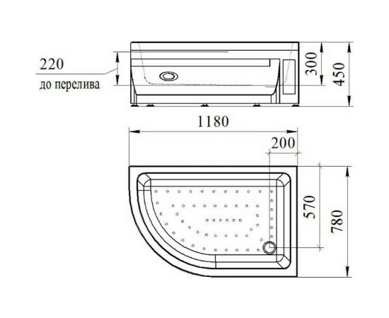 Высокий поддон Радомир к душевому углу Соул 2 120x80 1-11-0-1-0-009 – изображение 3