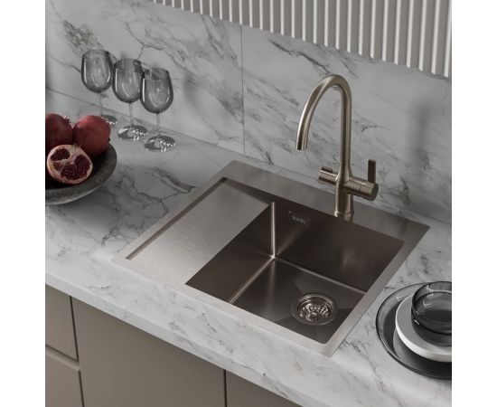 Мойка из нержавеющей стали IDDIS Haze сатин, чаша справа, 590х510 HAZ59SRi77 – изображение 3