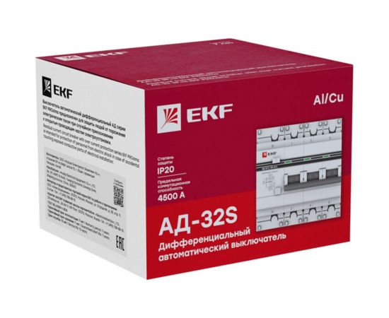 Дифференциальный автомат EKF PROxima АД-32, 3P+N, 25А/100мА, SQ DA32-25-100S-4P-pro – изображение 4