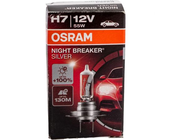 Автолампа OSRAM H7 55 PX26d+100% NIGHT SILVER 12V, 1, 10 64210NBS – изображение 3