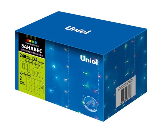 Светодиодный занавес со статическим свечением Uniel ULD-C3020-240/STK MULTI, IP44 UL-00007212 – изображение 2